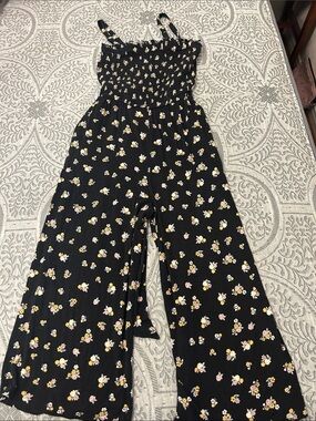 Torrid Women's Black Floral Smocked jumpsuit